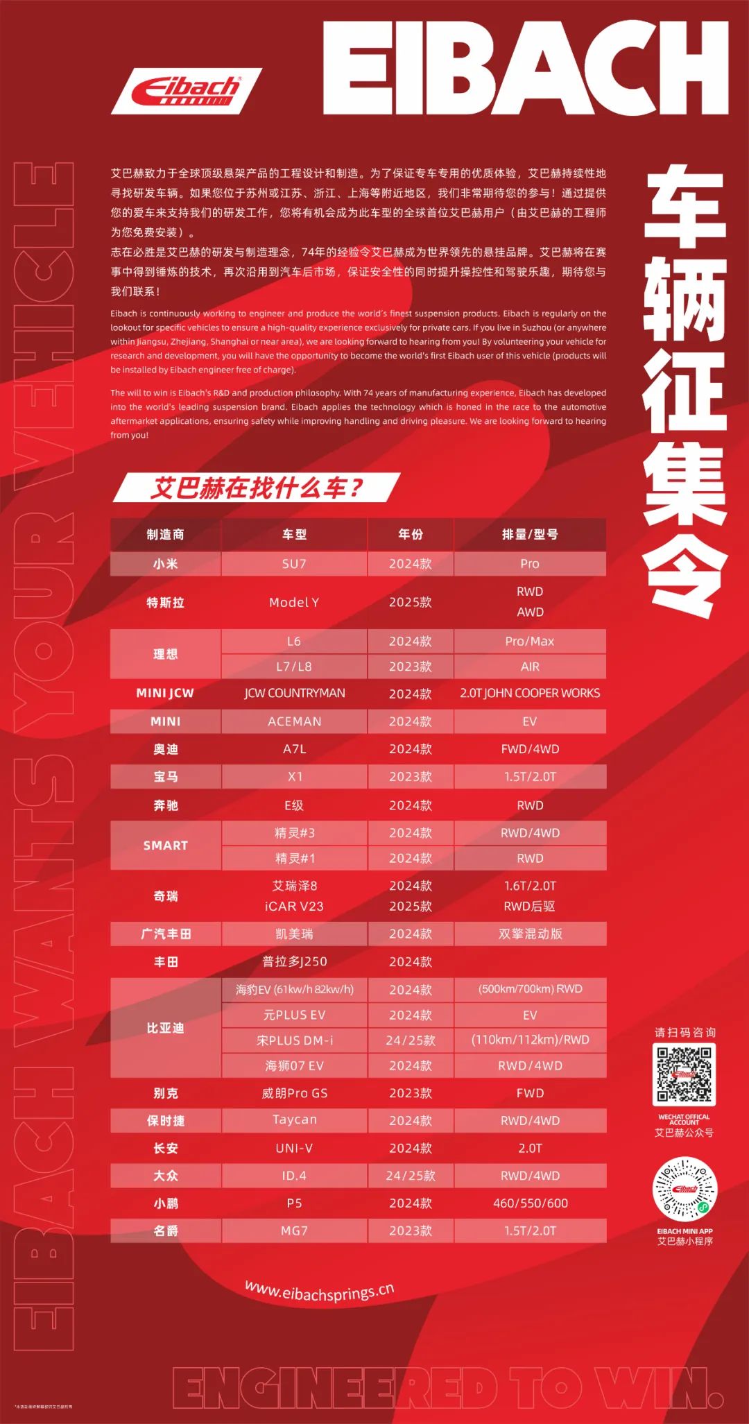 EIBACH研发车辆征集令！！！(图2)